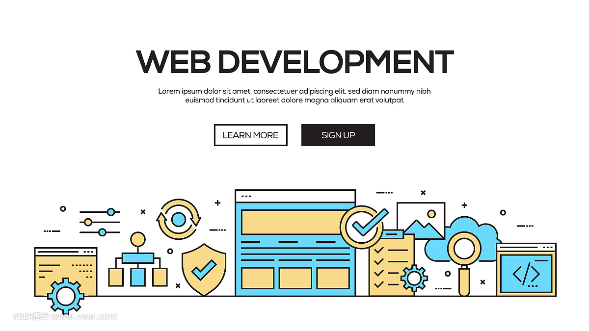 网页开发平面线网页横幅设计
