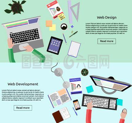 网页设计开发banner矢量素材下载
