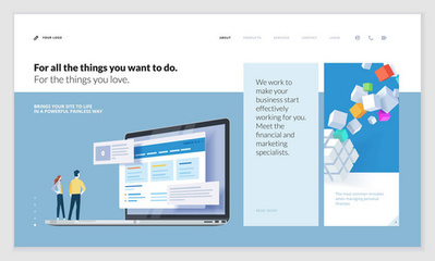 创意网站模板设计。网站和移动网站开发网页设计的矢量插图概念。易于编辑和自定义